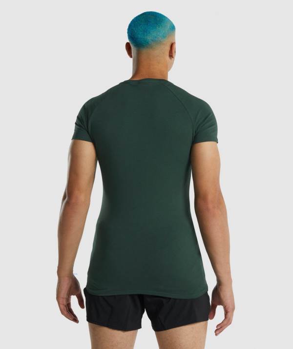 Panske Tricka Gymshark Apollo Tmavo Zelene | YL6710548